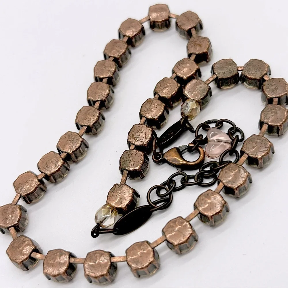 Sabika Peach Crystal in Copper Setting Necklace 2017